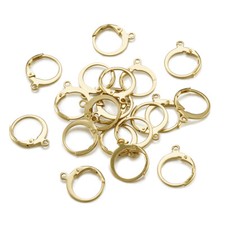20pc 304 Stainless Steel Leverback Earring French Hooks Golden Earwire 14.5x12mm
