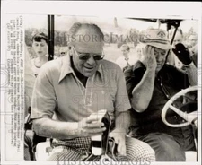 1974 Press Photo Vice President Gerald Ford & Thomas O'Neil ride golf cart, MA