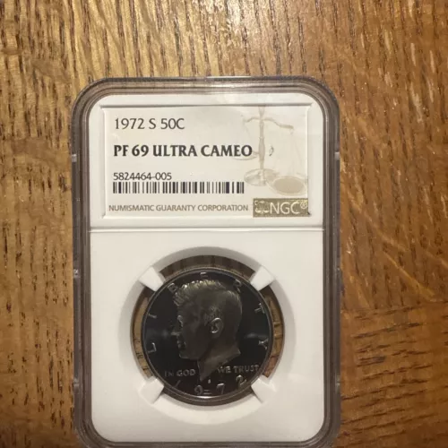 1972-S Kennedy Half Dollar 50C NGC  PR 69 Ultra Cameo