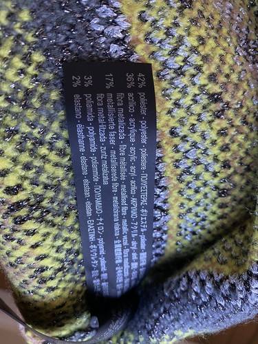 ZARA KNIT WOMEN'S SWEATER YELLOW MUSTARD GOLD METALLIC SILVER BLACK SIZE SMALL - Picture 8 of 8