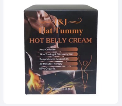 J&J Hot Belly Cream: Flat Belly. Benefits: Anti-Cellulite, 87% Organic