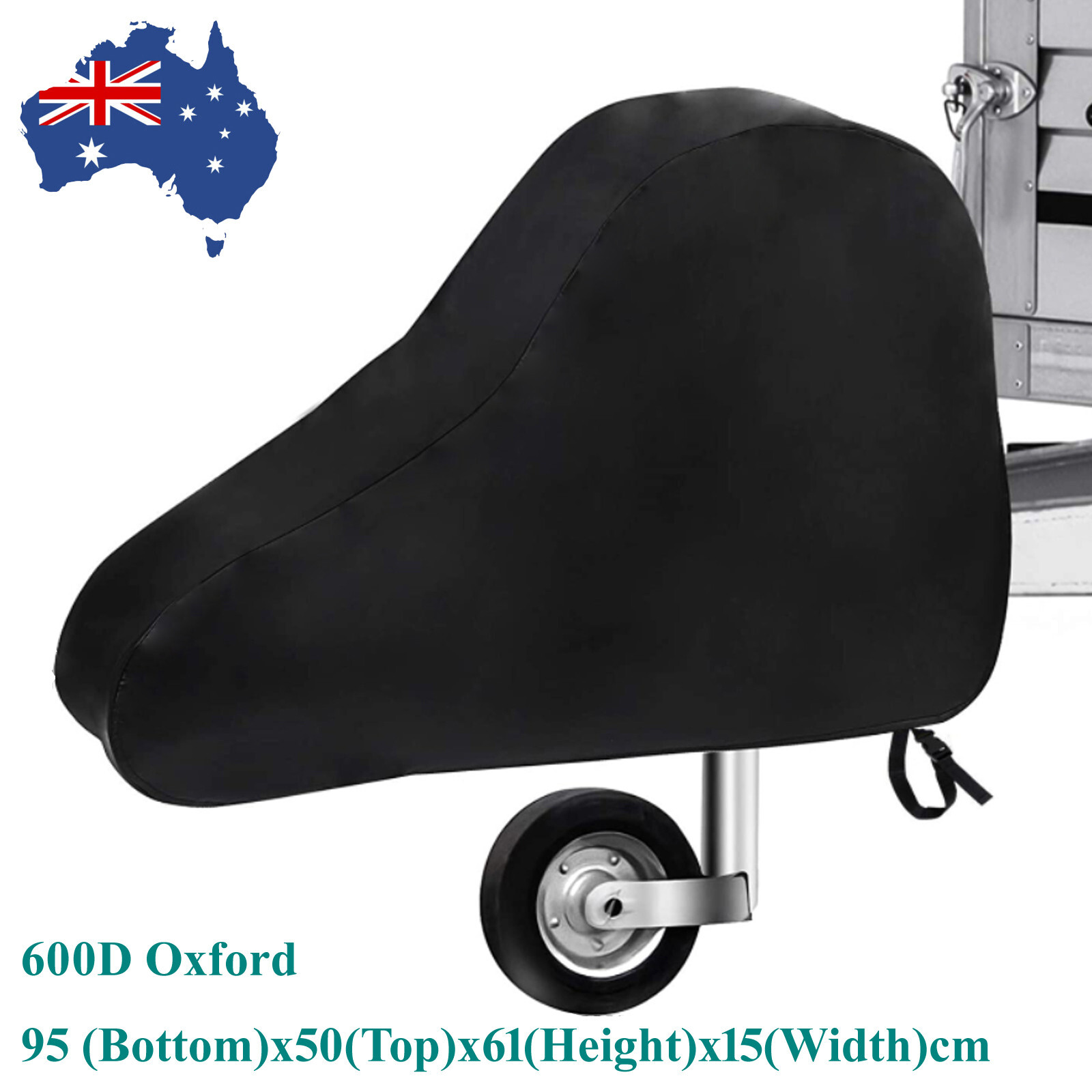 600D Heavyduty Caravan Drawbar Tow Hitch Cover Camper Trailer Black