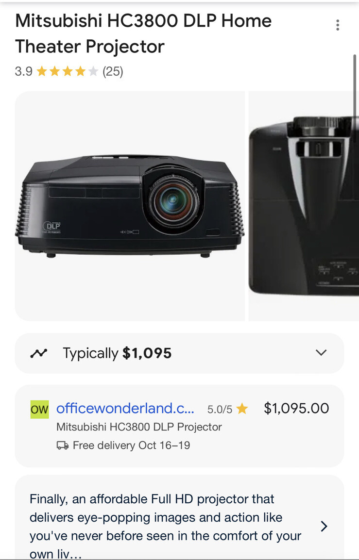 Mitsubishi HC3800 DLP Projector | eBay