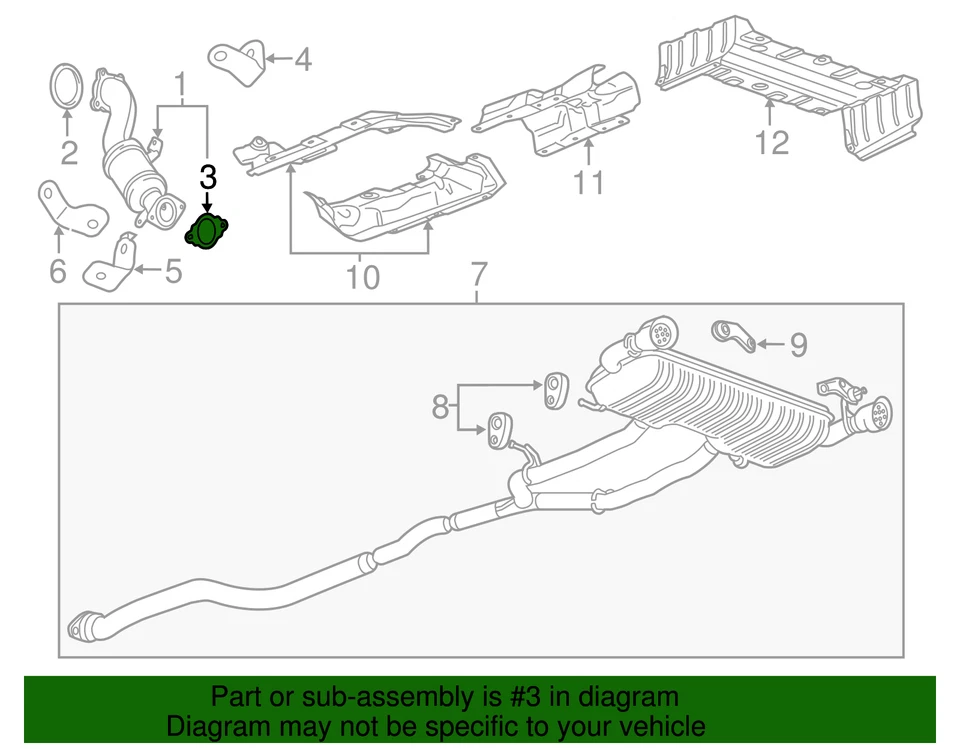 Vedação genuína do sistema de escape GM 2013-2024 Cadillac Chevrolet CT5 Camaro 23355685 - Imagem 3 de 3