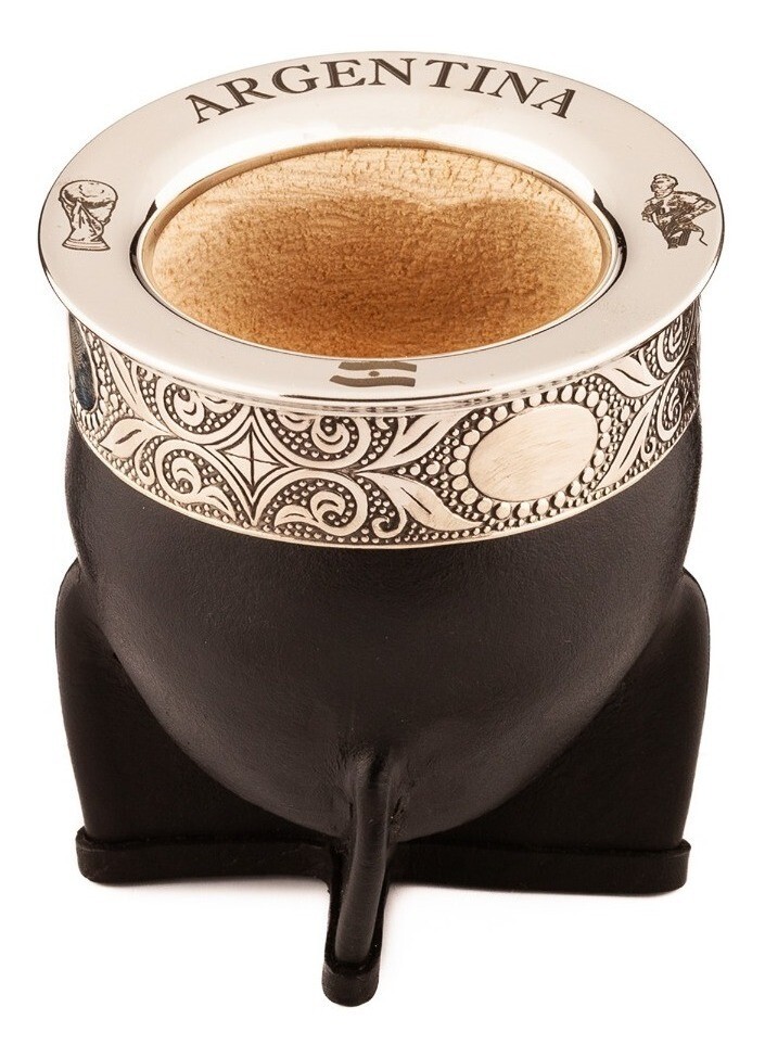 Argentina Imperial Yerba MATE Gourd CUP + STRAW German Silver