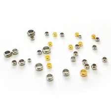 Stopper Spacer Bead Stainless Steel Crimp End Beads DIY Jewelry 2-6mm 50-100Pcs