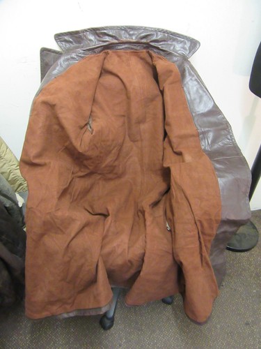 VINTAGE WW2 GERMAN OFFICERS HORSEHIDE LEATHER TRENCH COAT JACKET SIZE L, - Picture 21 of 24