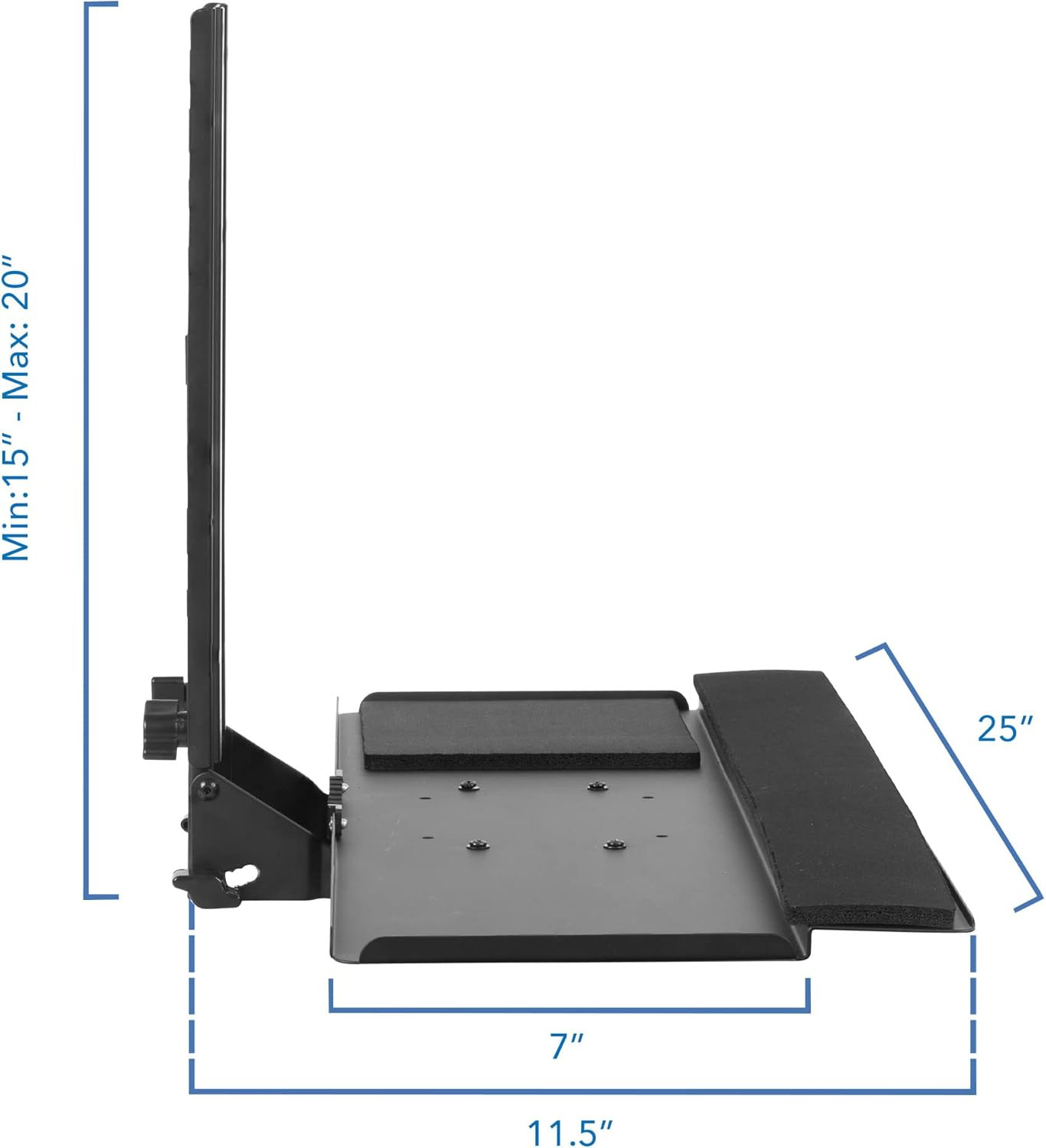 Monitor and Keyboard Wall Mount, Height Adjustable Standing VESA Keyboard Tray, 