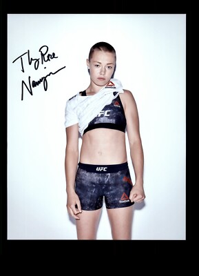 Thug Rose Namajunas Signed 8x10 Photo UFC Portrait Media Day Photo