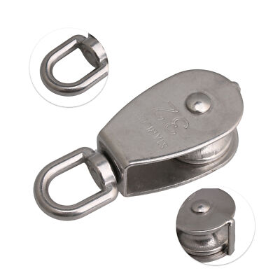 4PCS M32 32mm Swivel Stainless Steel 304 Wire Rope Single-sheaved Pulley Block