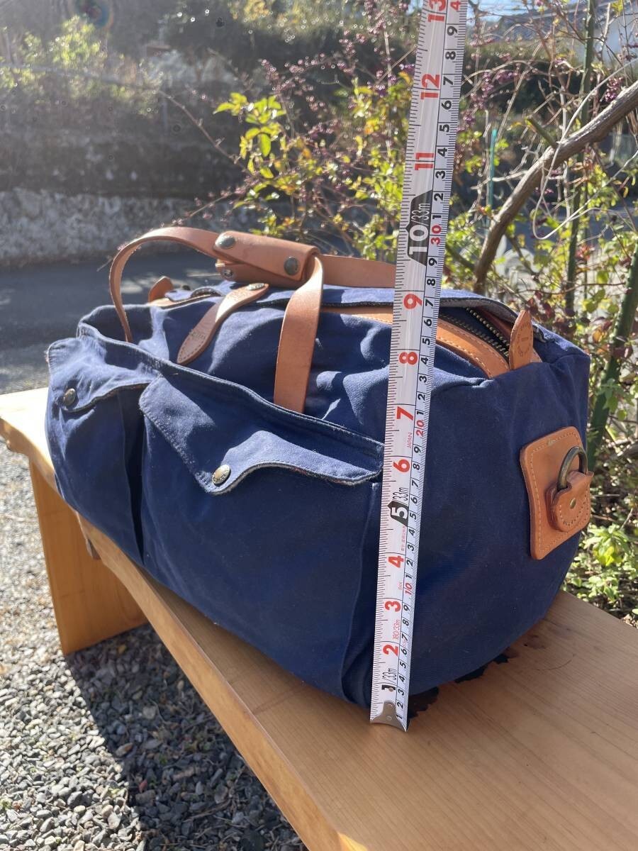 FILSON LEVIS Leather Indigo Denim Boston Bag Navy Used Without shoulder strap