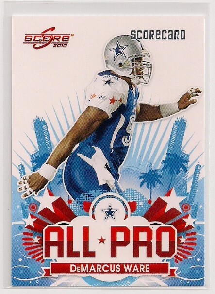 2010 DEMARCUS WARE SCORE ALL PRO SCORECARD *PRO BOWL* 250/499 DALLAS COWBOYS