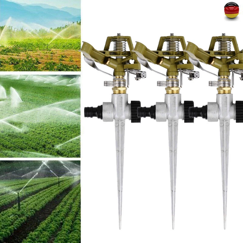 KADAX Impuls-Sprenger Aus Kunststoff - 360° Gartenbewässerung - Rasensprenger Für Große Flächen