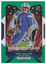 Zach Wilson 2021 Panini Prizm Draft Picks Prizms Green #182 All American