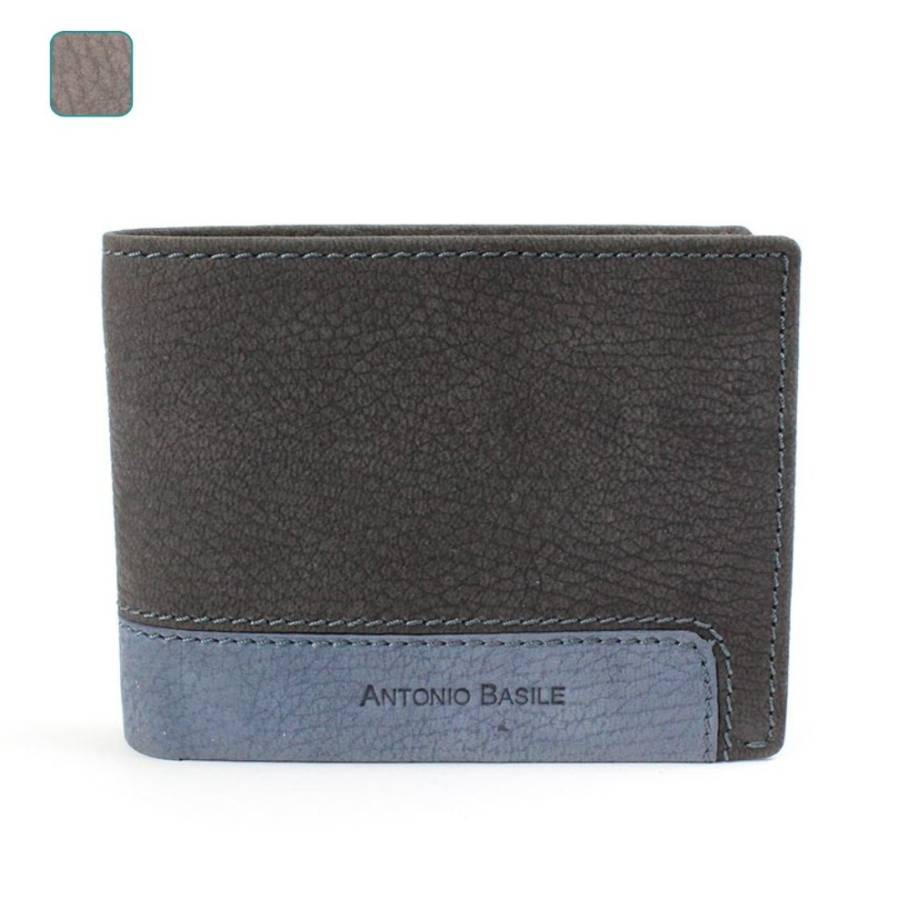 Portafoglio uomo Antonio Basile in vera pelle con ribaltina e