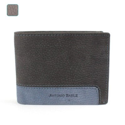 Portafoglio uomo Antonio Basile in vera pelle con ribaltina e