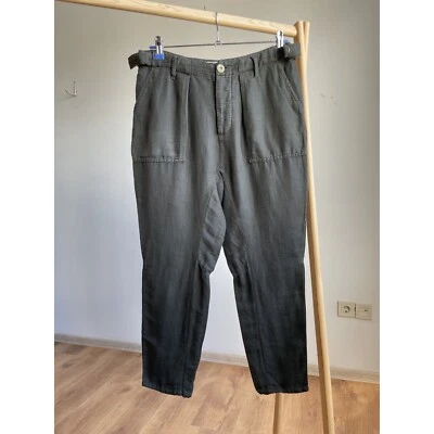Pantalon militaire conique en coton lin Free People Paperbag taille 0 - Photo 1/4