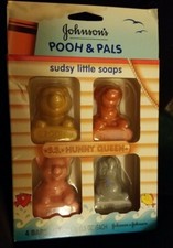 Vintage Johnson's Boys Girls Kids Pooh  Pals Sudsy Little Soap 4 Bars 1.5 oz Ea