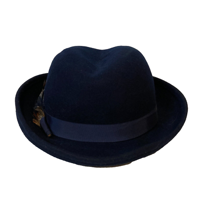 Vintage Blue Hat Geo W. Bollman & Co. Doeskin Felt 100% Wool  display picture 2