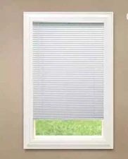 White Cordless Blackout 1" Vinyl Mini Blind - 33 in. W x 48 in. L