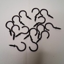 Lot of Brown Cup Hooks Screw-in Ceiling Hanging Hooks Hardware Fastener Lot