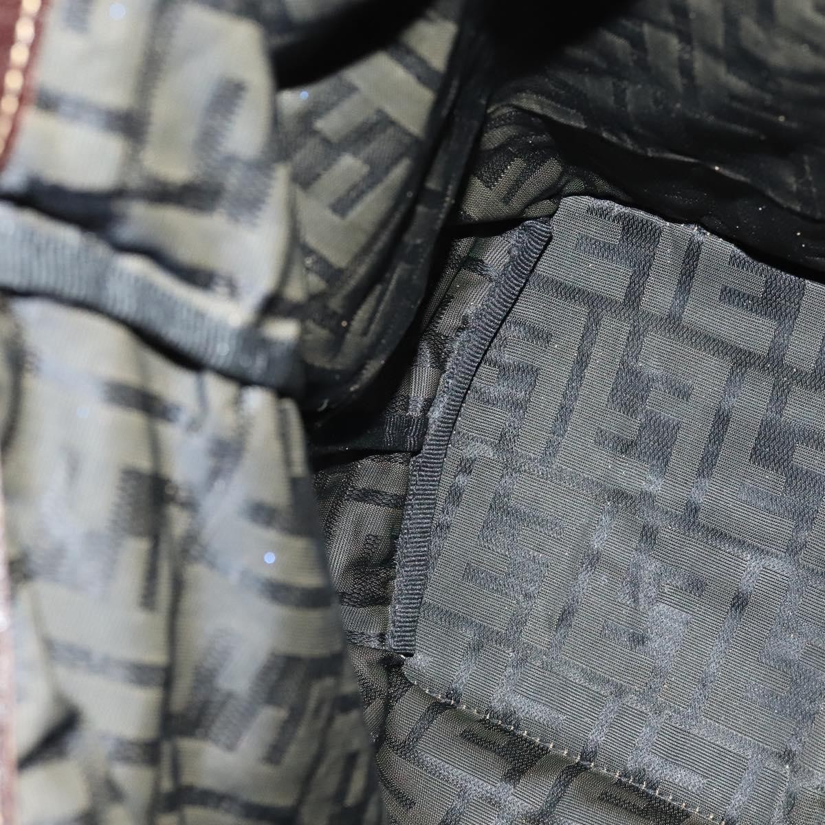 FENDI Zucca Canvas Tote Bag Black Brown Auth yk18964