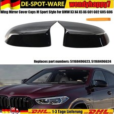 L+R Schwarz Spiegelkappen Au�enspiegel F�r BMW X3 G01 X4 G02 X5 G05 X6 G06/07 DE