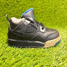 Nike Air Jordan 4 Retro Toddler Size 6C Black Athletic Leather Shoes Sneakers