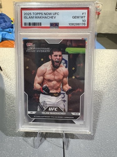 Topps 2025 Topps Now UFC Islam Makhachev #1 PSA 10 Graded MMA Card