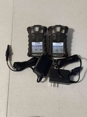 Lot of 2 MSA ALTAIR 4X Portable Multigas Detectors with Charging Power Adapters