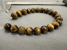 8 Inch Strand Tiger Eye Round Beads, Natural Color, 10mm