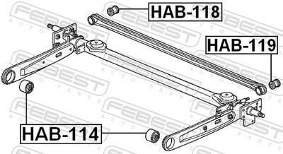 Für FEBEST HAB-114 REAR BEAM SILENT BLOCK HONDA CAPA GA4 JP