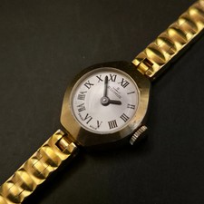 Elegante Vintage Blumus Damen Armbanduhr, Goldfarben, Swiss Made