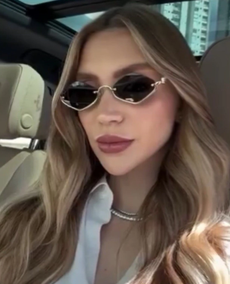 GUCCI GG1604S 002 Gold Brown Lens Rimless Women Sunglasses