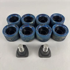 Sure-Grip Twister Urethane Roller Skate Speed Wheels 62mm 8 pack W/ Toe Stoppers