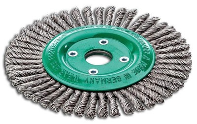 LESSMANN Pipelinebürste Edelstahl gezopft 125x6mm, 0,5mm