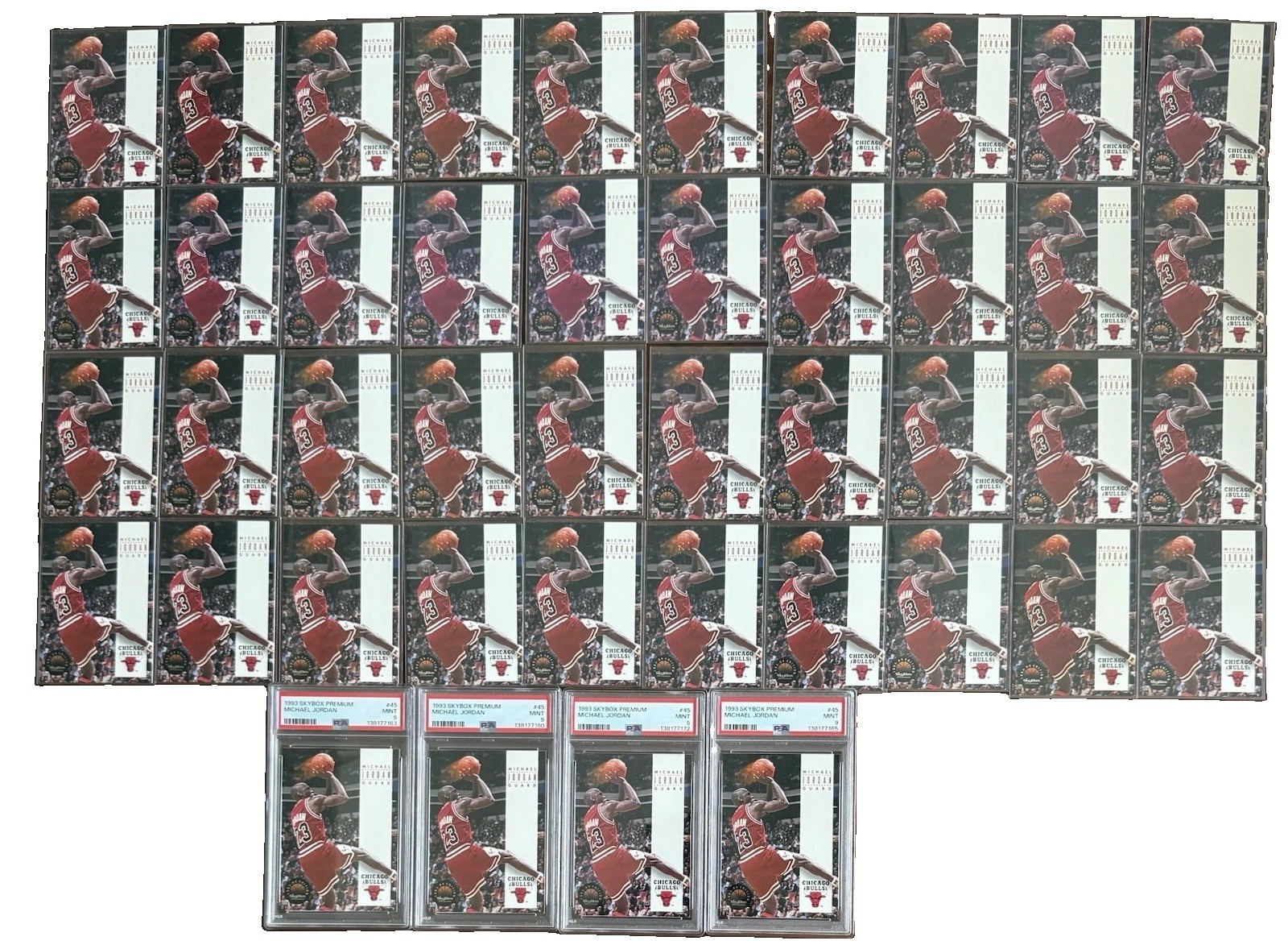 1993 Skybox Premium Michael Jordan #45 (4) PSA 9 & 40 Ungraded Raw Cards view 1