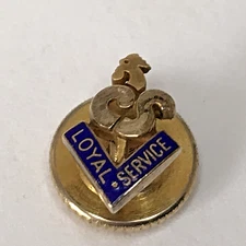 10K Gold Colonial stores loyal service employee service award blue Enamel pin
