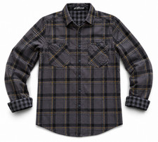 Alpinestars Men's memo Plaid Long Sleeves Shirt Dark Gray