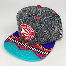 Atlanta Hawks Native Brim Mitchell & Ness SnapBack Dream Nostalgia Purple Teal