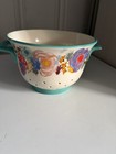 Pioneer Woman 4 1/2"Pasta Veggie Colander Strainer Floral Turquoise Blue Floral — photo 1