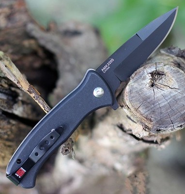 Al Mar AMK2205 Mini SERE 2020 Night G Assisted Linerlock Knife D2 Combo G10 3in