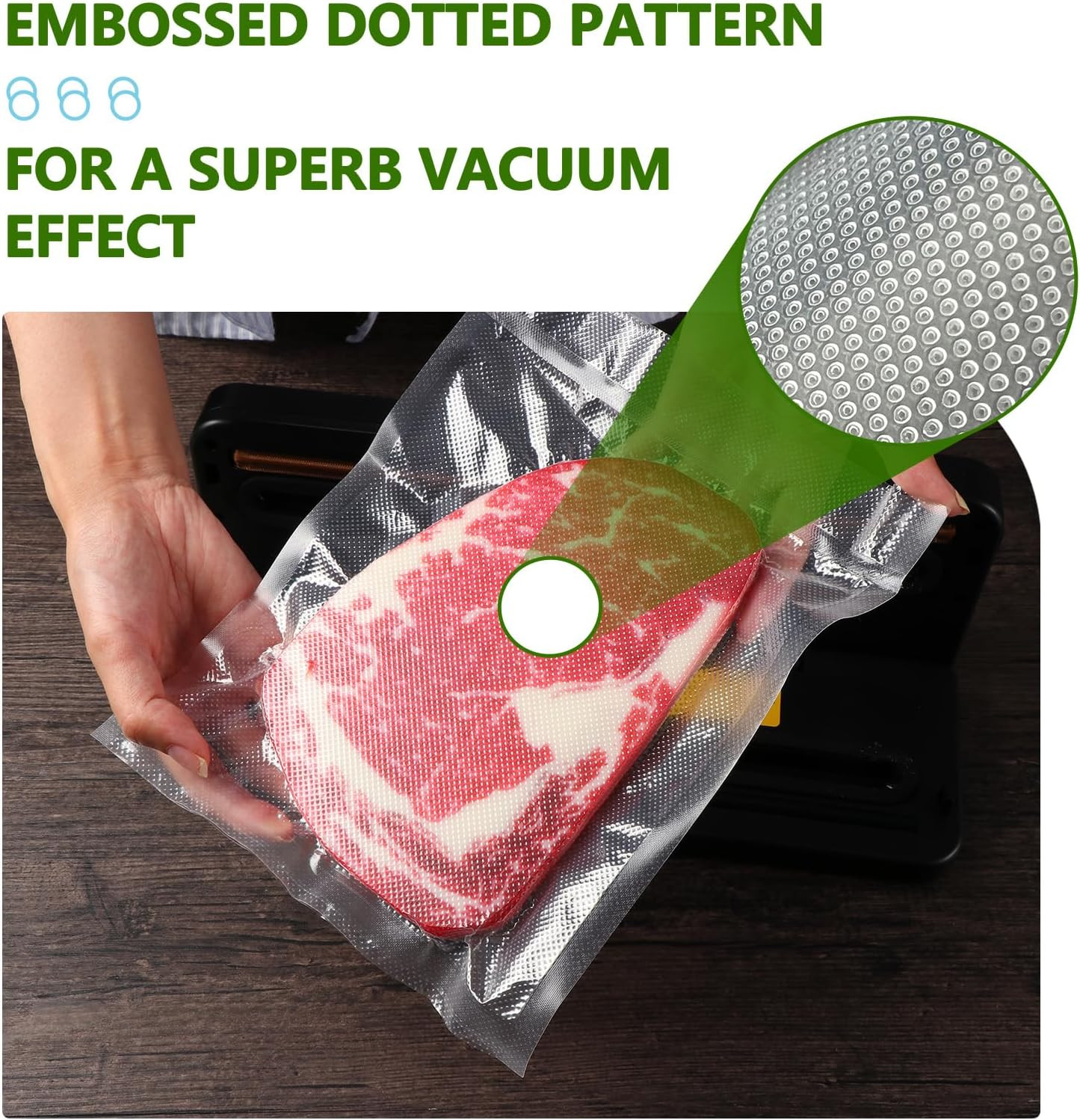 Rotoli Goffrati per Sottovuoto Alimenti - 3 Formati per Zero Sprechi - 3