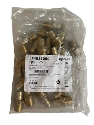 25 Pack Uponor LF4525050 ProPEX LF Brass Male Threaded Adapter 1/2 Pex x 1/2 NPT