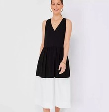 Tuckernuck Pomander Place Black and White Dylan Midi Dress Large L