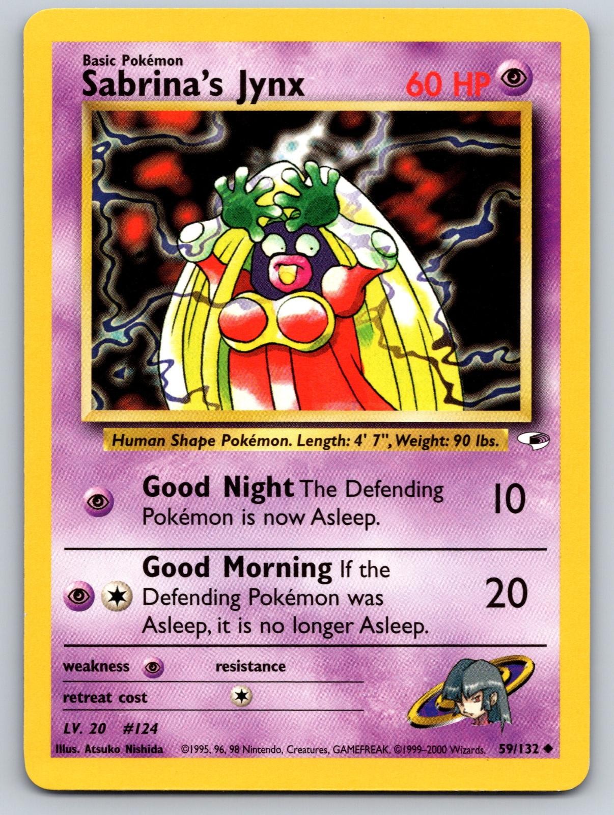 Sabrina's Jynx 59/132 Uncommon Gym Heroes Pokemon Unlimited Lightly Played