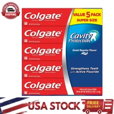 Colgate Toothpaste 8 oz x5 | Cavity Protection Regular Flavour Bulk Pack