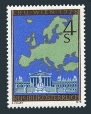 Austria 1080 two stamps, MNH. Mi 1574. Inter parliamentary Conference, 1978.