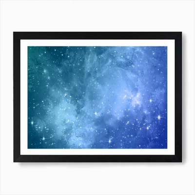 Shining Sky Galaxy Space Background Framed Wall Art Poster Canvas Print Picture