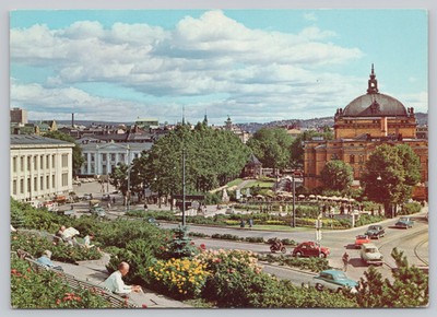 Postcard View of the University and the National Theater Oslo Norway 